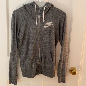 Grey Nike Zip Up Hoodie